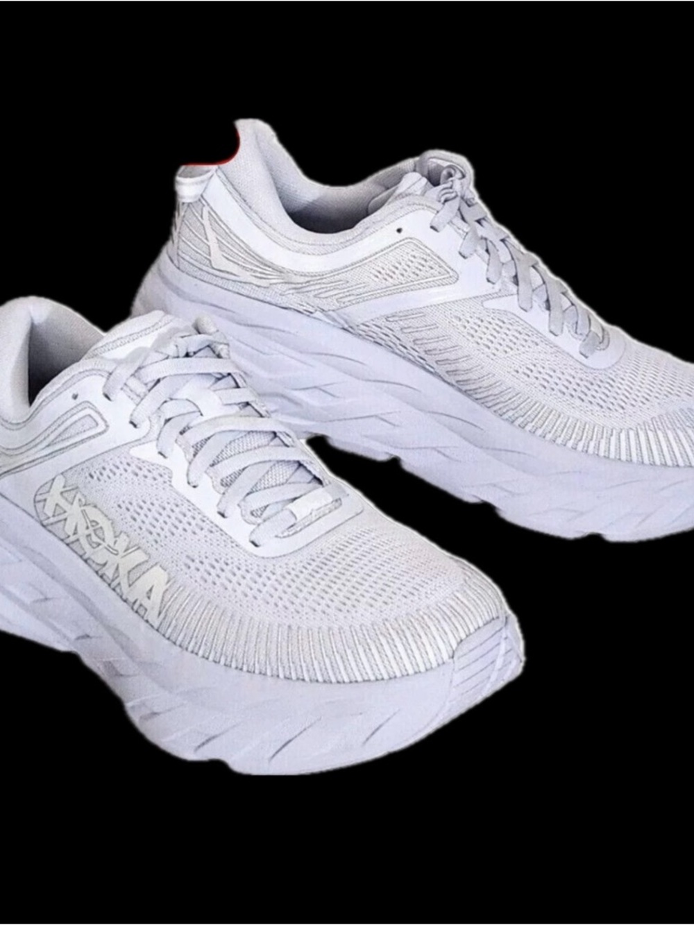 Hoka Bondi White Lightweight Cushioned Running Shoes